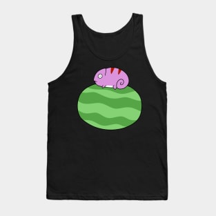 Chameleon with a Whole Watermelon Tank Top